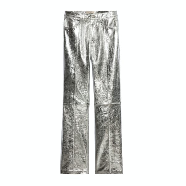 Pantalon Poete Cuir Silver – Taille 38 – Femme – Zadig & Voltaire