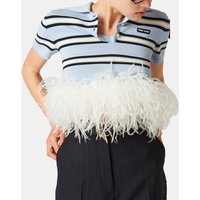 Polo court en maille de coton et soie – Miu Miu