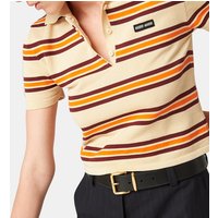 Polo droit manches courtes en maille de coton et soie – Miu Miu