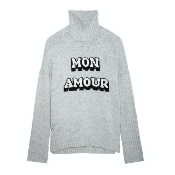 Pull Alma Mon Amour Gris Chine – Taille S – Femme – Zadig & Voltaire