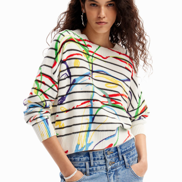 Pull court rayures arty – Desigual