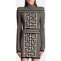 Robe à col montant en maille monogramme – Balmain