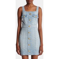 Robe courte en denim à monogramme – Balmain