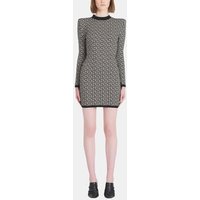 Robe courte en maille en jacquard bicolore à monogramme Balmain – Balmain