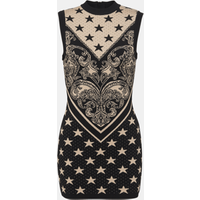 Robe courte en maille monogramme et étoiles – Balmain