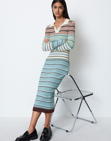 Robe en maille côtelée de style polo - Marc O'Polo