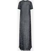 Robe longue droite en soie à studs décoratifs – Rabanne
