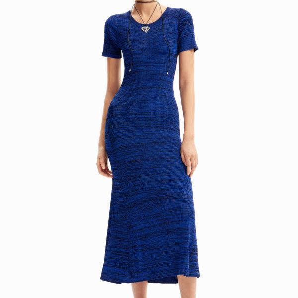 Robe longue tissu côtelé jaspé – Desigual