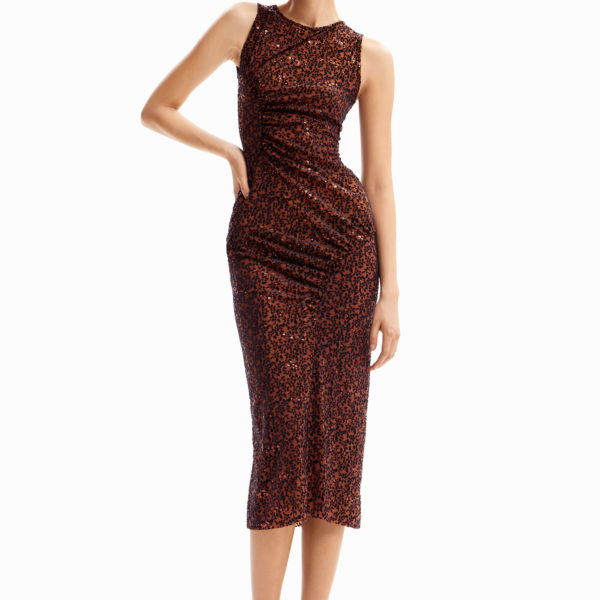 Robe midi ajustée velours – Desigual