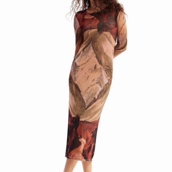 Robe midi maille paysage – Desigual