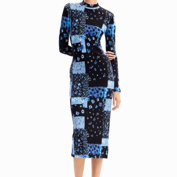 Robe midi tissu côtelé fleuri – Desigual