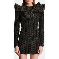 Robe structurée à col noué en jacquard monogramme – Balmain