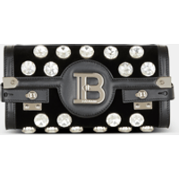 Sac B-Buzz Pouch 23 en velours et broderie cristaux – Balmain