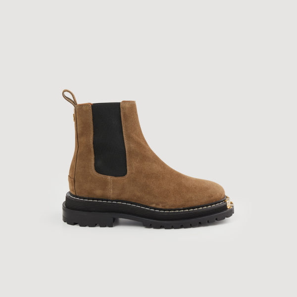 Bottines en cuir de tannerie certifiée – Sandro Paris