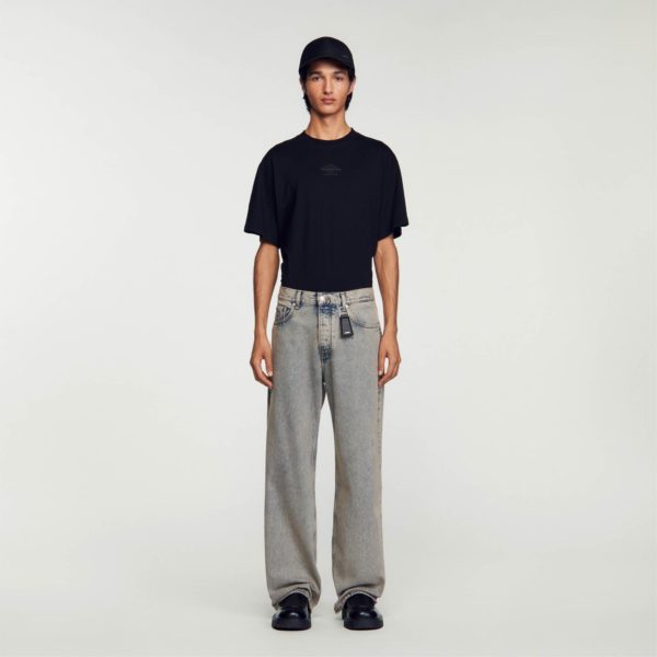 Jean baggy délavé male Rose Vintage délavé denim Sandro Paris