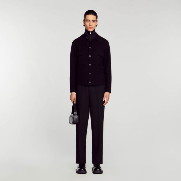 Blouson en maille male Noir Sandro Paris