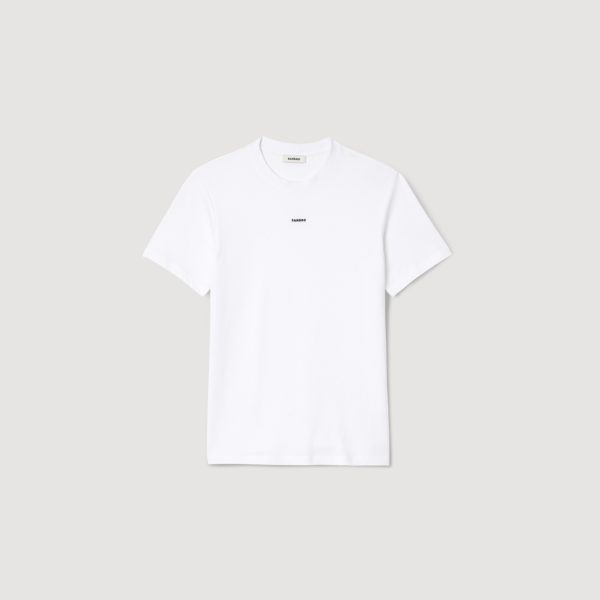 Tee-shirt à manches courtes male blanc Sandro Paris