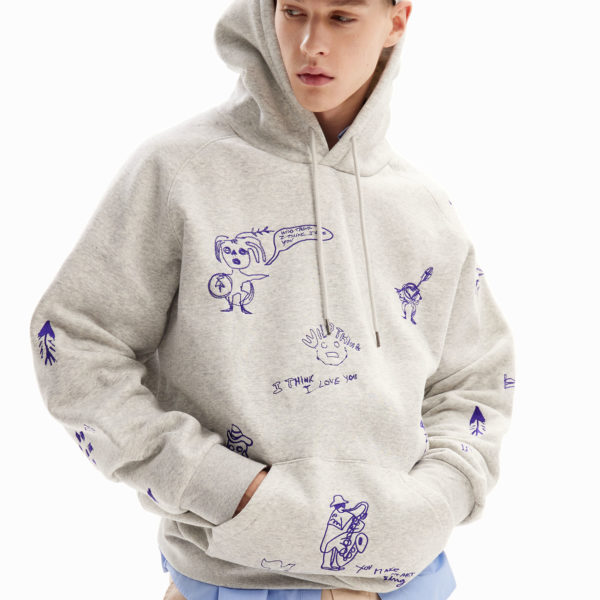 Sweat-shirt capuche broderies – Desigual