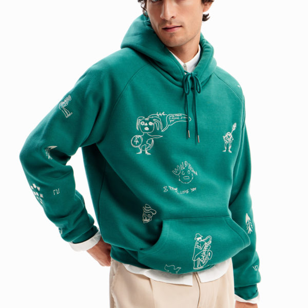 Sweat-shirt capuche broderies – Desigual