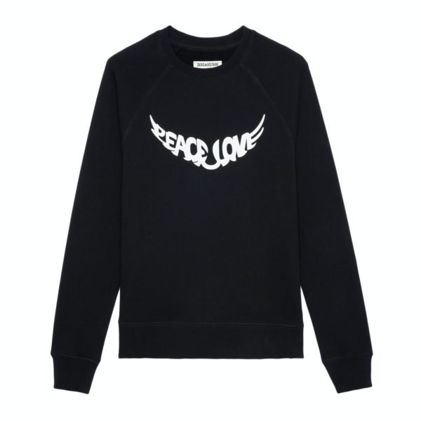 Sweatshirt Upper Peace & Love Noir – Taille L – Femme – Zadig & Voltaire