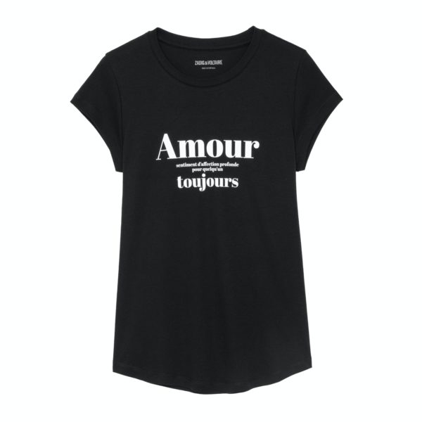 T-Shirt Skinny Amour Toujours Noir – Taille S – Femme – Zadig & Voltaire