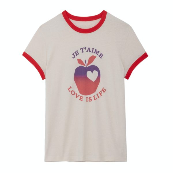 T-Shirt Walk Love Is Life Petale – Taille M – Femme – Zadig & Voltaire
