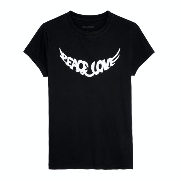 T-Shirt Walk Peace & Love Noir – Taille L – Femme – Zadig & Voltaire