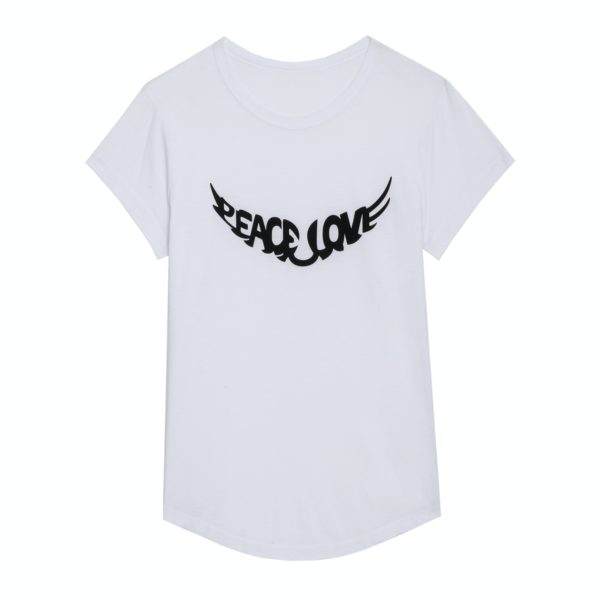 T-Shirt Woop Peace & Love Wings Blanc – Taille S – Femme – Zadig & Voltaire