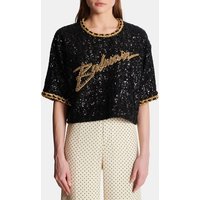 T-Shirt court brodé de sequins – Balmain