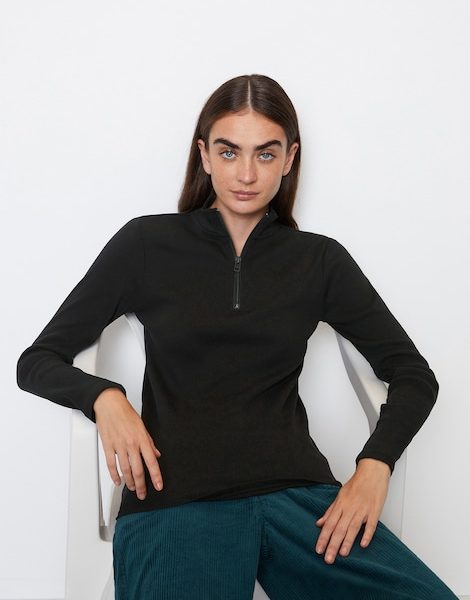 T-shirt à manches longues zippé coupe slim – Marc O’Polo