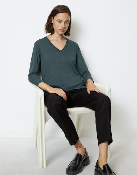 T-shirt de luxe ample à encolure en V – Marc O’Polo
