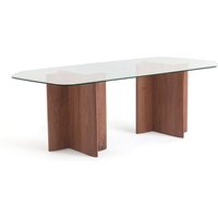Table de repas verre/noyer, Nella – AM.PM