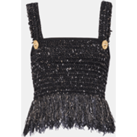 Top à bretelles en tweed lurex – Balmain