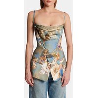 Top corset en satin imprimé Sky – Balmain