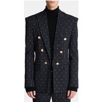 Veste 6 boutons en laine fines rayures monogramme – Balmain