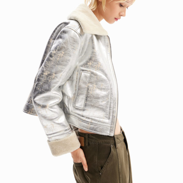 Veste aviateur métallisée double face – Desigual