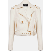 Veste biker en cuir zippée – Balmain