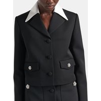 Veste droite en laine et satin – Prada