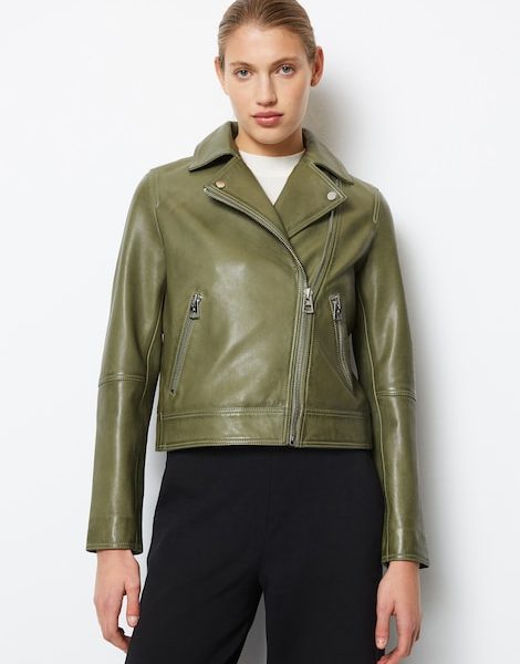Veste en cuir de biker régulière – Marc O’Polo