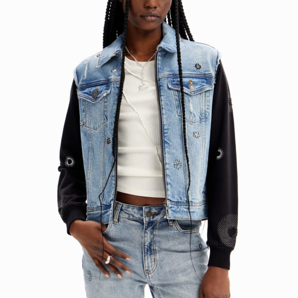 Veste jean hybride broderies – Desigual