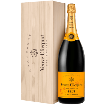 Champagne Veuve Clicquot – Brut Carte Jaune – Jéroboam – Caisse Bois