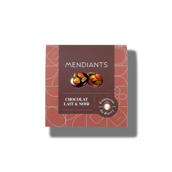 Mendiants chocolat lait et noir 80g-Comtesse du Barry