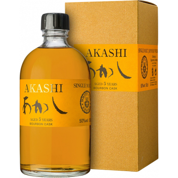 Whisky Akashi Single Malt 5 Ans Bourbon Cask 50° 50cl Avec étui