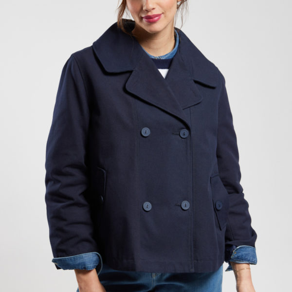 ARMOR-LUX Caban double boutonnage – coton canvas Femme SEAL XL – 44