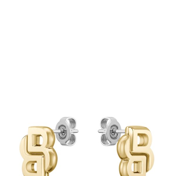 Boucles d’oreilles dorées à double monogramme B – Hugo Boss