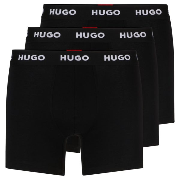 Lot de trois boxers longs en coton stretch – Hugo Boss