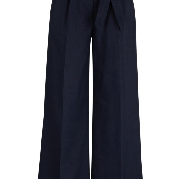 Pantalon large en laine, lin et stretch – Hugo Boss
