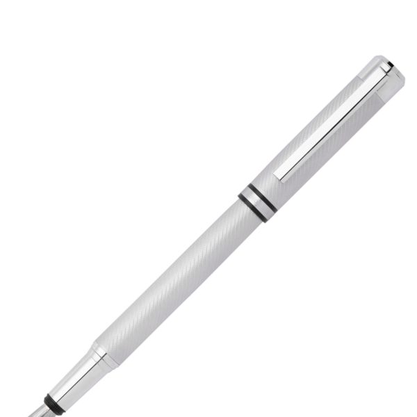 Stylo-plume chromé à motif gravé – Hugo Boss