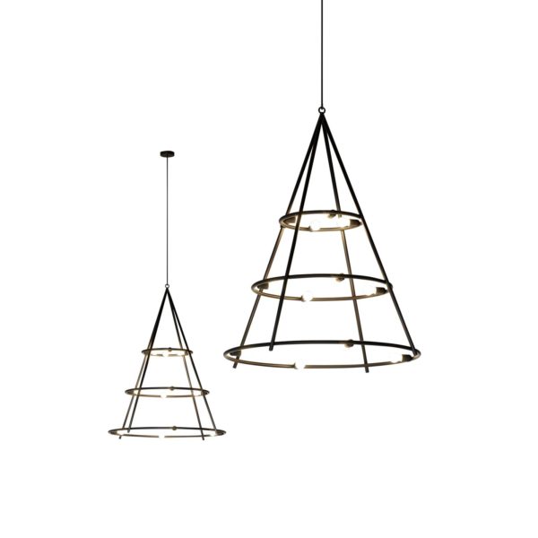 Artemide El Porís suspension, Ø 120cm à 12 lampes Artemide