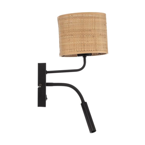 Luminex Applique Jovin à 1 lampe, spot, abat-jour en rotin Luminex